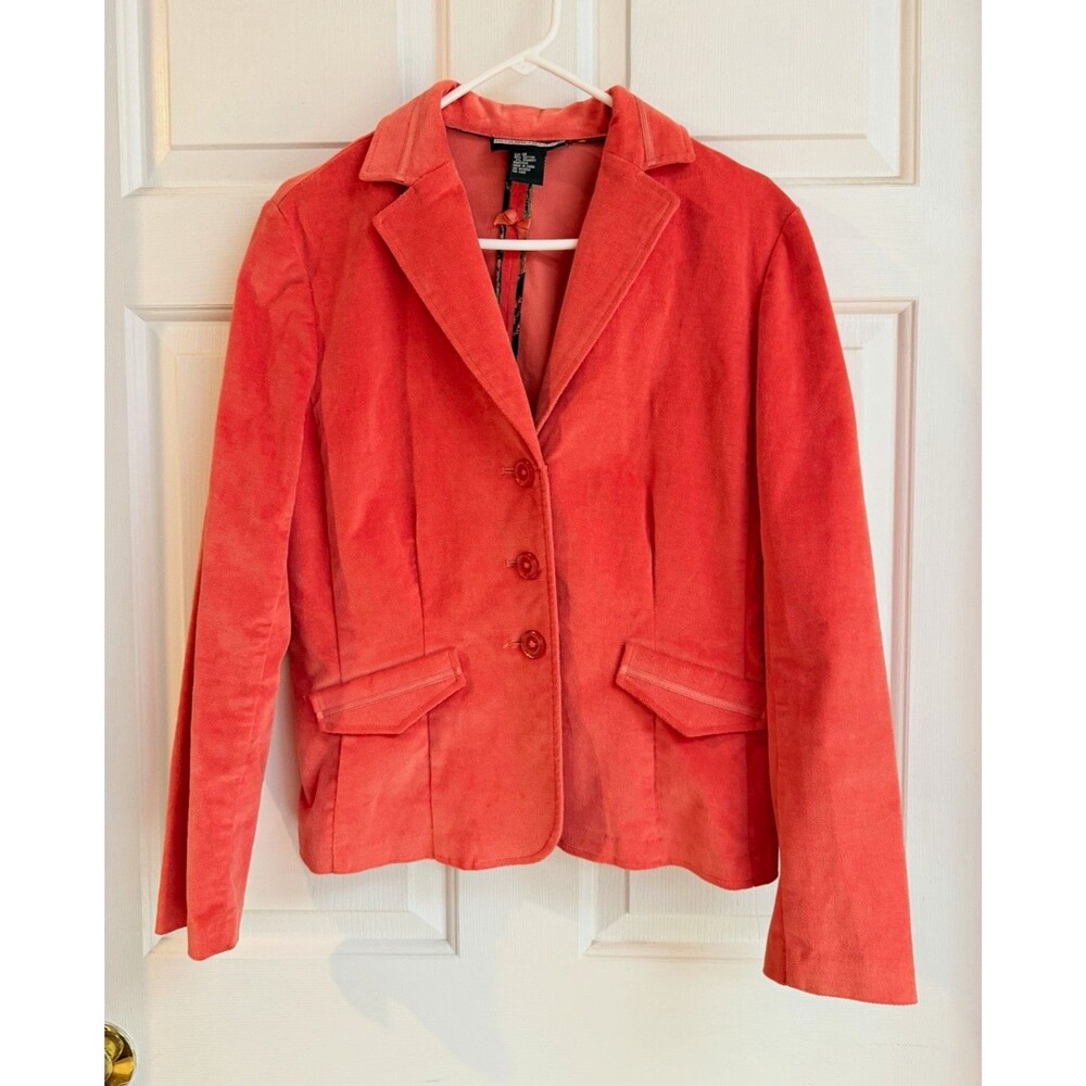 Requirements Orange Button-Front Pocket Lined Jacket Women’s Size 12
